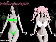 3D animated anime with best teacher and her friend