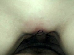Brunette slut takes a messy creampie POV