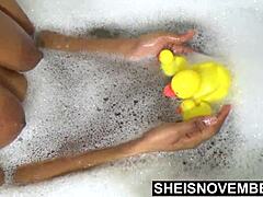 Bath Time Joy for Black Girl