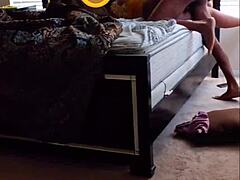 Brunette teen's risky midnight thrill