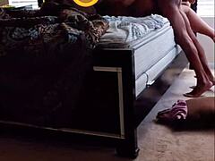 Brunette teen's risky midnight thrill