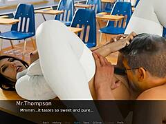 Anna's teasing exam with big tits play