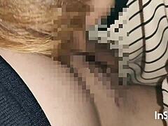 I caught my Japanese girlfriend giving outdoor head and handjob