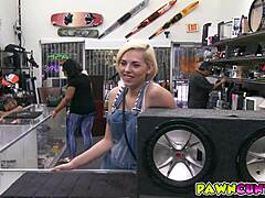 Big power dominates petite blonde