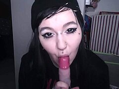 ever seen an emo slut give sloppy head like this?