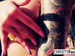 Christy Mack's Bold Shower Display
