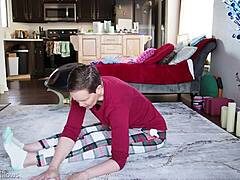Housewife Unveils Charms in Yoga