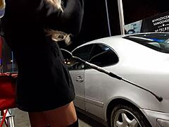 Car wash turns into transsexual outdoor fun