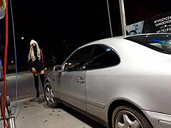 Car wash turns into transsexual outdoor fun