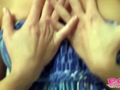 cute blonde leah gives pov blowjob