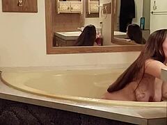 Steamy tubbing memory with wife