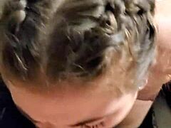 Bold Brunette RV Blowjob POV