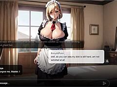 Blonde maid Anya's sultry fun