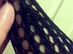 Stockings fetish babe teases in late night session