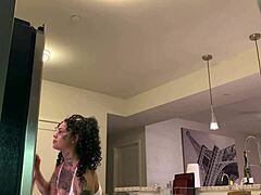 Latina Teases While Unpacking Then Takes Massive Black Shaft