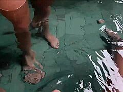 blonde swallows in heels pov