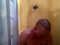 Mature man’s steamy solo shower