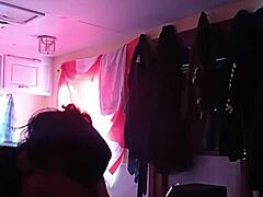 Canadian Slut Sucking Deep Load In Lingerie