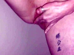 Wife’s Fierce Pussy Rubbing On Stairs Display