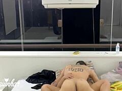 Tattooed Brunette Fucked Hard by Monster Cock in Public