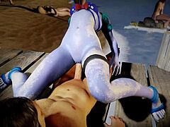 Cowgirl's Sizzling Beach Scene Curves