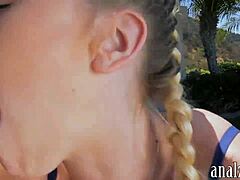 Blonde Tries Rough Anal Fuck Outdoors