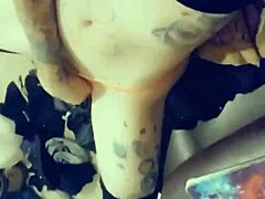 Tranny's sensual stocking tease