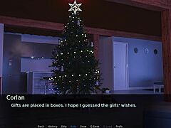 blonde and brunette christmas blowjob with cumshot