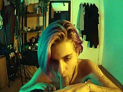 Skinny Beauty Gives Sloppy Blowjob With Fierce Passion