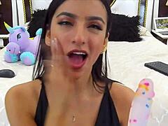 Perfect model blows hard on webcam for eager fans