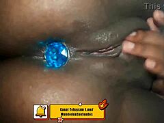 chubby student cums hard with anal plug