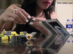 German Asian Builds Lego In Lingerie POV