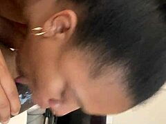 What's Behind This Ebony Amateur's Sultry Blowjob?