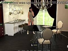 Mischievous maid's playful strip