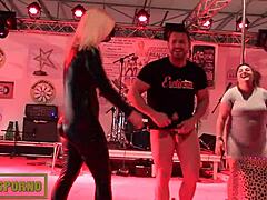 Cheeky pornstars steal the show on wild stage