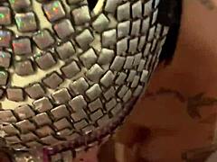 Italian MILF's masked desire play