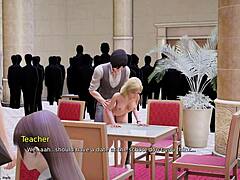 hentai teen's daring public thrill