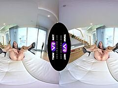Shaved Teen's Solo Sofa Passion