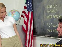real blonde teen gags deep with spunked face