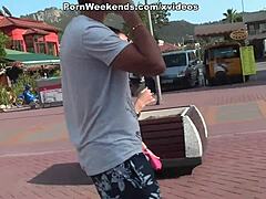 Brunette's sensual magic on vacation