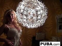 Sexy Blonde Retro Tease And Solo Play