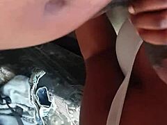 Ebony BBW with big ass sucks black cock hard