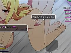 Hentai game scene with intense action