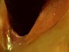 ebony babe’s teasing climax with dildo in part 4