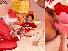 wild christmas cosplay with raw toy teasing action