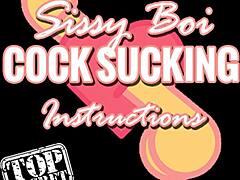 sissy boi learning to suck cock with expert guidance