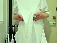 Asian housewife in solo pleasure