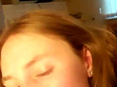 German Teen Blonde Sucks With Fierce Throat Action