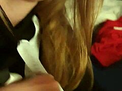 German Teen Blonde Sucks With Fierce Throat Action