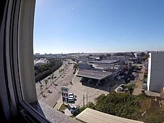 sarada's bare creampie at hotel window view
